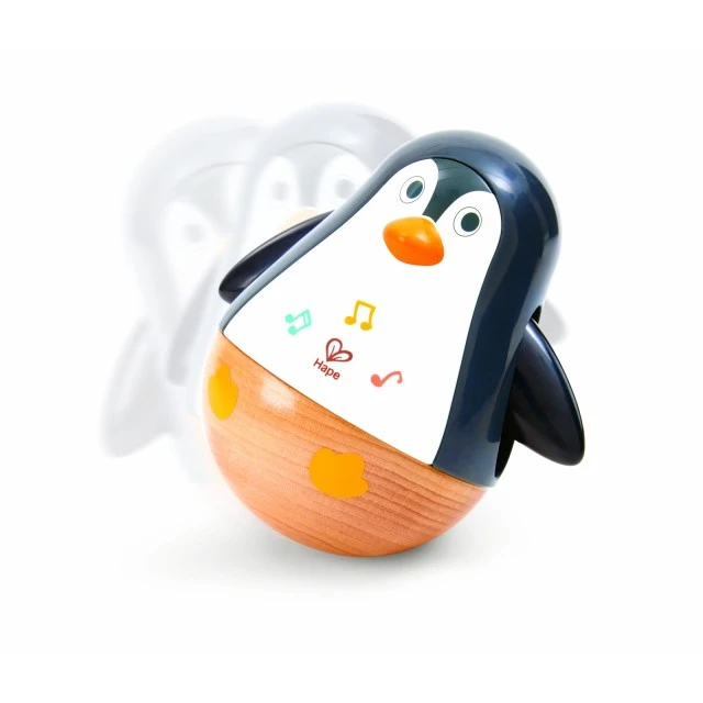 Комплект бебешки дрънкалки, Hape, Семейство пингвини