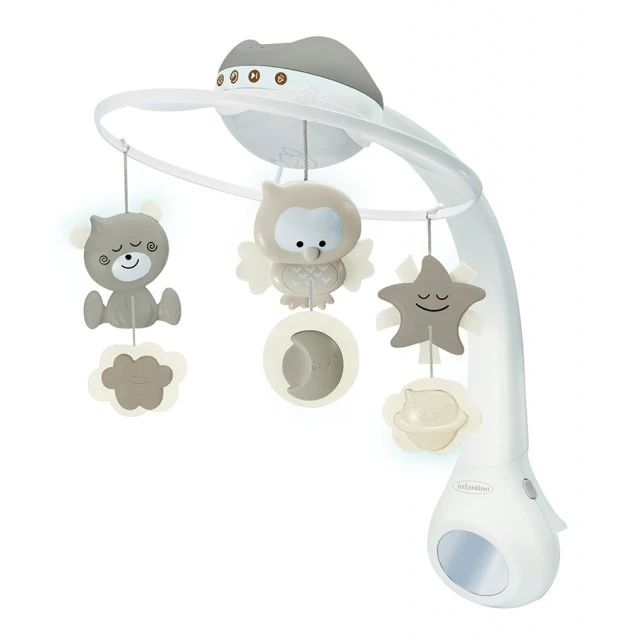 Musical carousel with projector 3in1, Infantino, Ecru