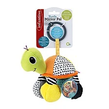 Baby soft toy, Infantino, Green turtle with mirror
