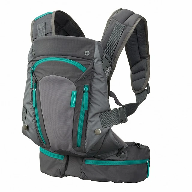 Ergonomic baby carrier with pockets, Infantino, 4 in 1, Gray, from 3.6 to 18 kg.