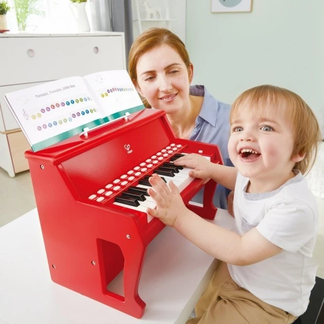 Hape Light Wooden Piano, Red