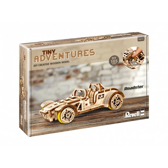 Wooden model kit, Revell, Little Adventures, Roadster, 111 parts