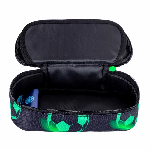Single toiletry bag without accessories ASTRABAG Soccer ball Neon, AC6, 22 x 9 x 5 cm