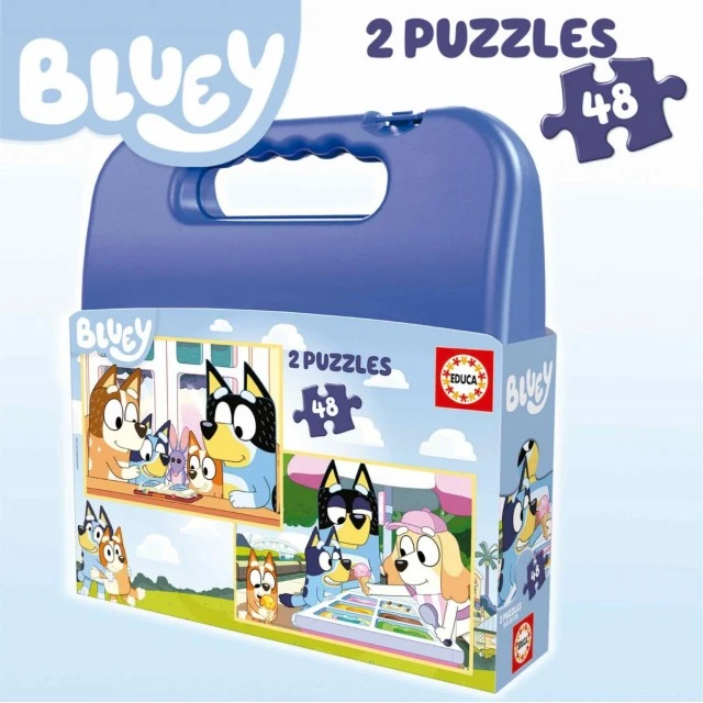 Bluey puzzle in a briefcase, 2 x 48 pieces