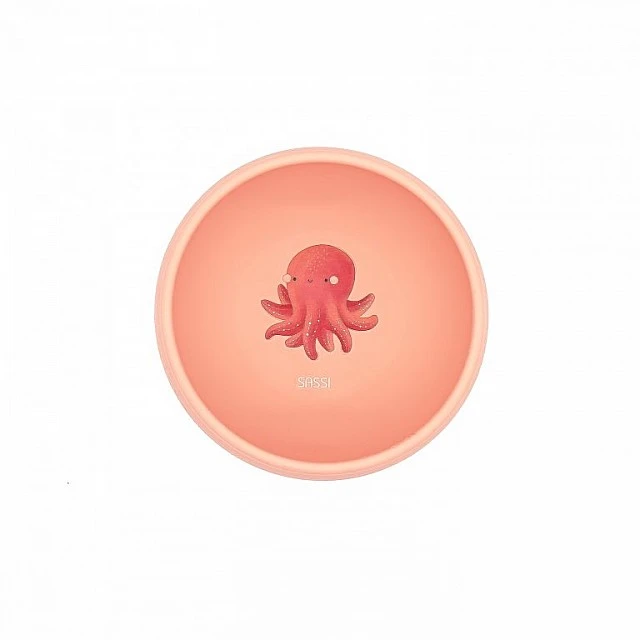 Silicone vacuum feeding bowl, Sassi, Octopus