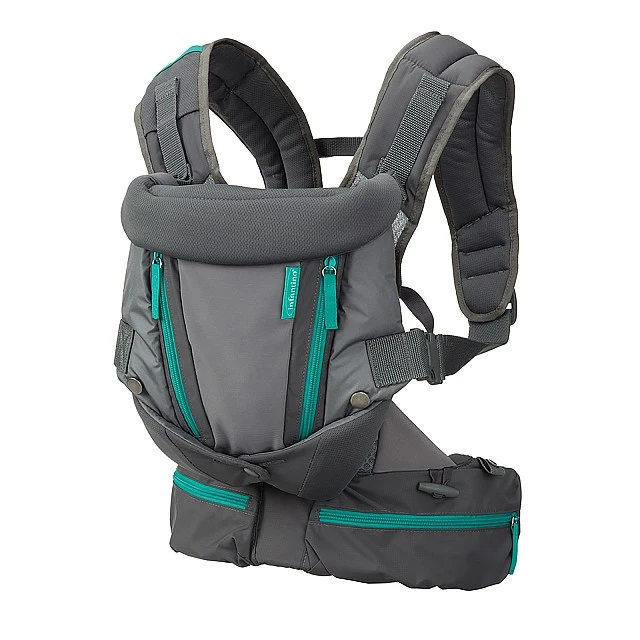 Ergonomic baby carrier with pockets, Infantino, 4 in 1, Gray, from 3.6 to 18 kg.