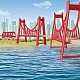 Дървен комплект Железопътни мостове, 17 части