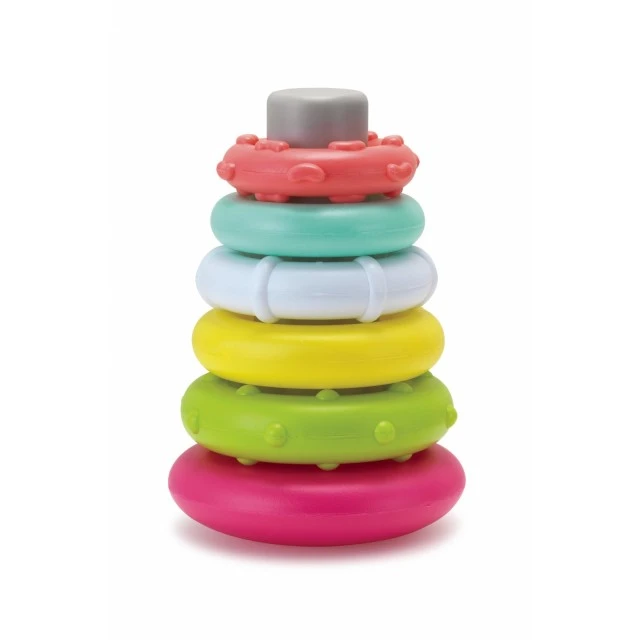Pyramid with rings for stacking, Infantino, Pink