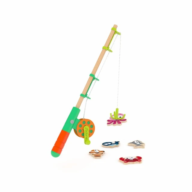 Wooden set, fun fishing, purple, 6 pieces