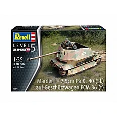 Assembled Model Tank Destroyer Marder I - 7.5cm Pa.K. 40 (Sf.) Auf Geschutzwagen FCM 36 (f), 245 pieces