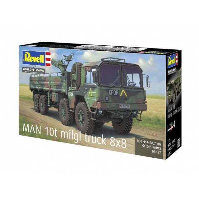 Assembly model, Revell, Military truck MAN 10t Milgl.8x8, 245 parts