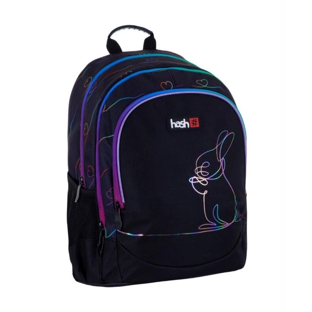 Ученическа раница HASH, Rainbow Bunny, 39х28х15cм