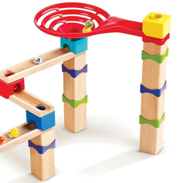 Children’s wooden track with balls and dominoes 2 in 1