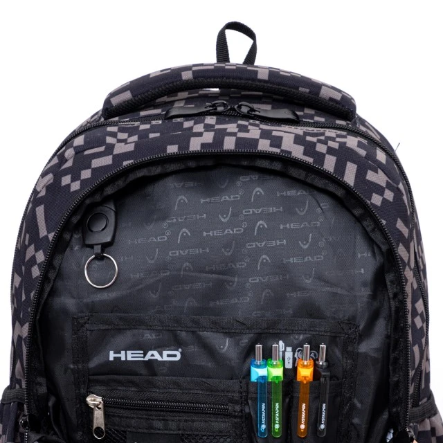 School backpack HEAD Gray blocks, AB200, 44 x 32 x 19 cm