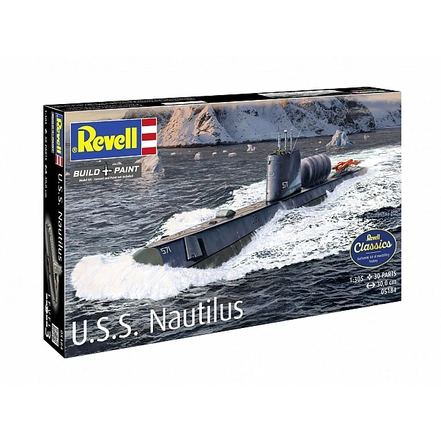 Assembly model, Revell, USS Nautilus nuclear submarine, 30 parts