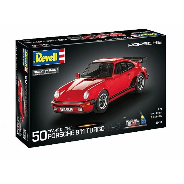 Assembly model, Revell, Gift set car 50 years Porsche 911 Turbo, 86 parts