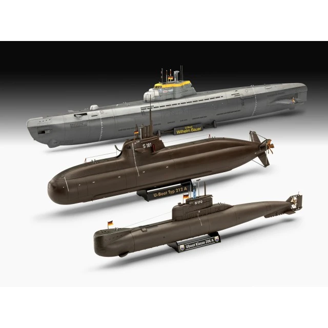 Assembly model kit, Revell, 70th anniversary Bundeswehr submarine: Wilhelm Bauer, Type 206A, Class2, 154 parts