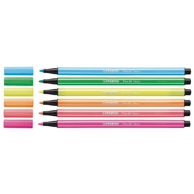 Set of markers, Stabilo, Pen 68 Neon ST6806-1, 6 colors