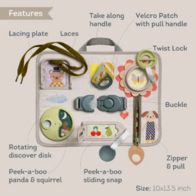 Interactive educational toy, Taf Toys, Activity board