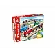 Childrens play set Shelf with wooden trains, 19 parts