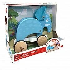 Wooden pull toy, Hape, Elephant, 24 x 11 x 20 cm