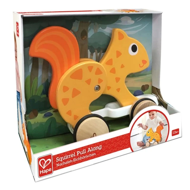 Wooden pull toy, Hape, Squirrel, 24 x 11 x 20 cm