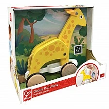 Wooden pull toy, Hape, Giraffe, 24 x 11 x 20 cm