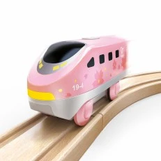 Intercity locomotive with battery, Hape, 12 x 4 x 5 cm, Pink