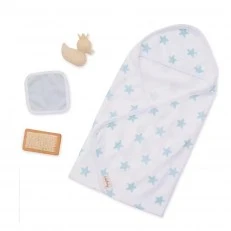 Doll accessory set 14" Bath robe, 4 pieces, Blue