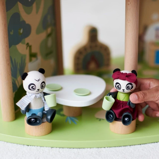 Wooden set Bamboo panda house, 25 pieces