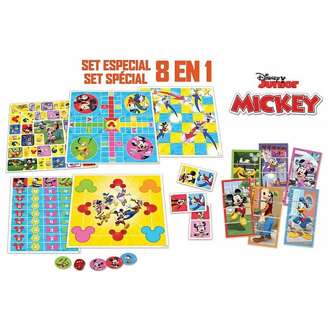 Комплект настолни игри, Educa, Mickey and Friends, 8 броя