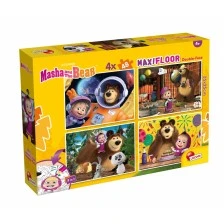Puzzle, Lisciani, Masha and the Bear, Two-Faced Puzzles 4 x 48 pieces