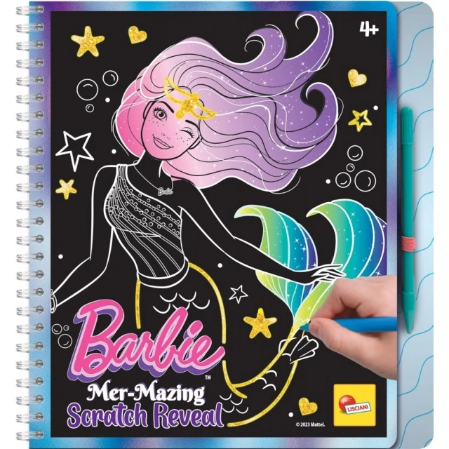 Творчески комплект, Lisciani, Barbie, Scratch Reveal, Скречбук Русалка