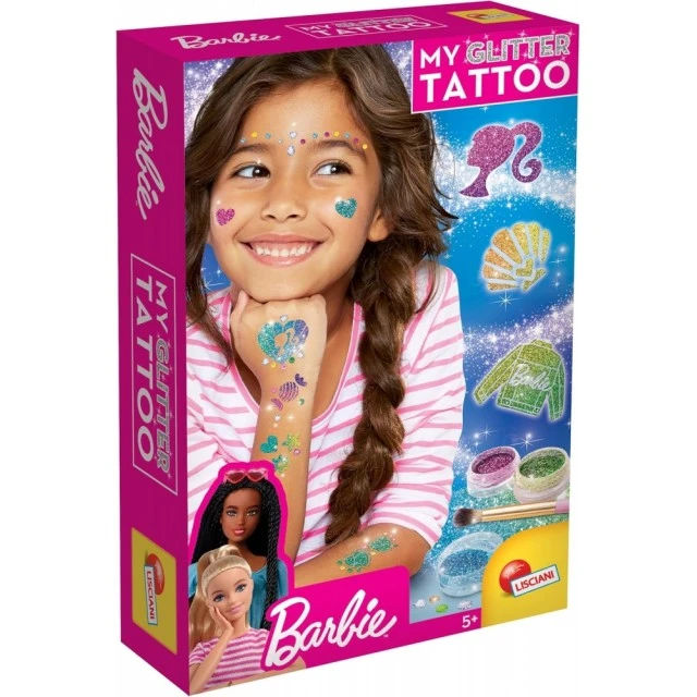 Творчески комплект, Lisciani, Barbie, Направи си сам блестящи татуировки