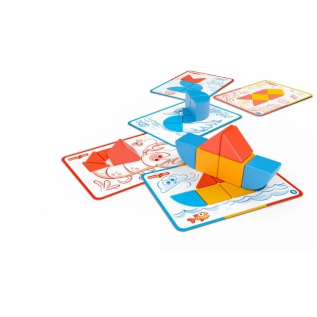 Магнитен конструктор Magicube, Форми и карти, 16 части