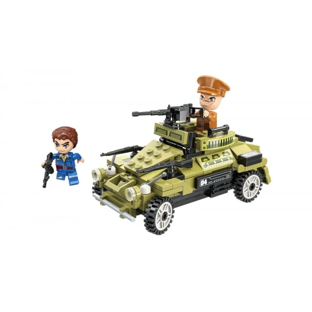 Building set Combat Zone Military car with gun, 155 pieces