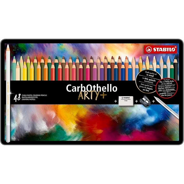 Set of colored pencils, Stabilo, CarbOthello ARTYplus, Metal box, 48 pieces