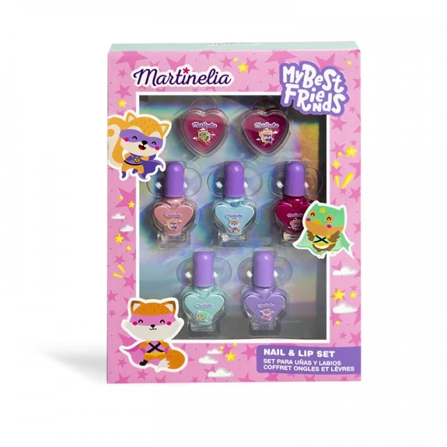 Nail polish and lip gloss set, Martinelia, My best friend, 7 pieces