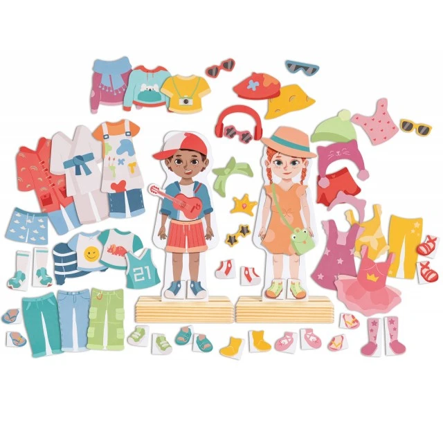 Образователен магнитен пъзел, Hape, Мода, 62 части
