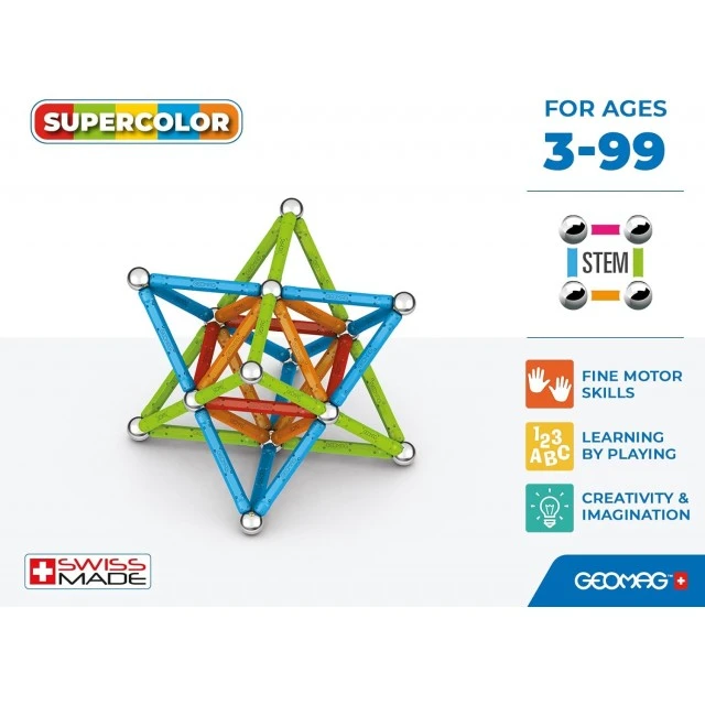Magnetic constructor Supercolor 385, 93 parts