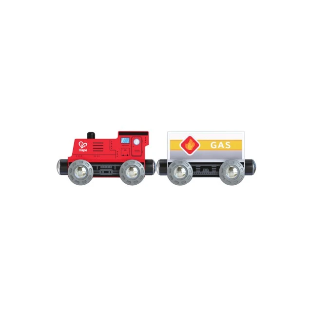 Childrens play set Shelf with wooden trains, 19 parts