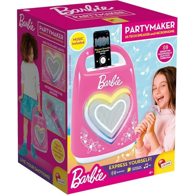 Karaoke, Lisciani, Barbie, Bluetooth speaker set with microphone
