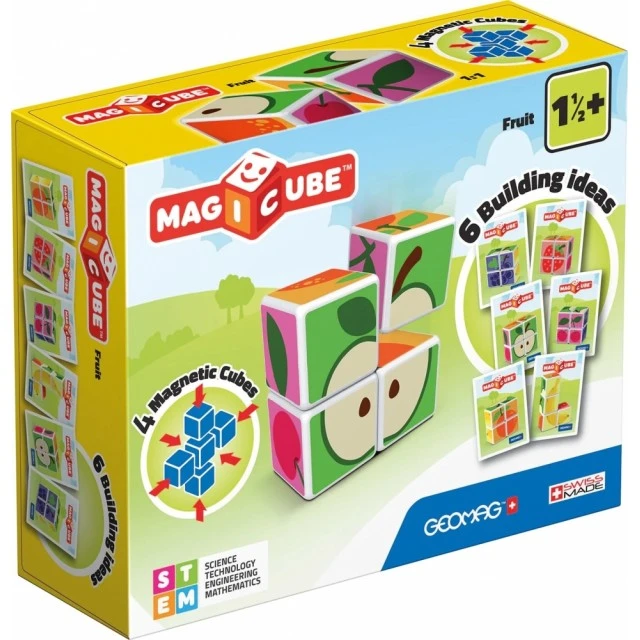 Магнитен конструктор Magicube, Плодове и карти 131, 11 части