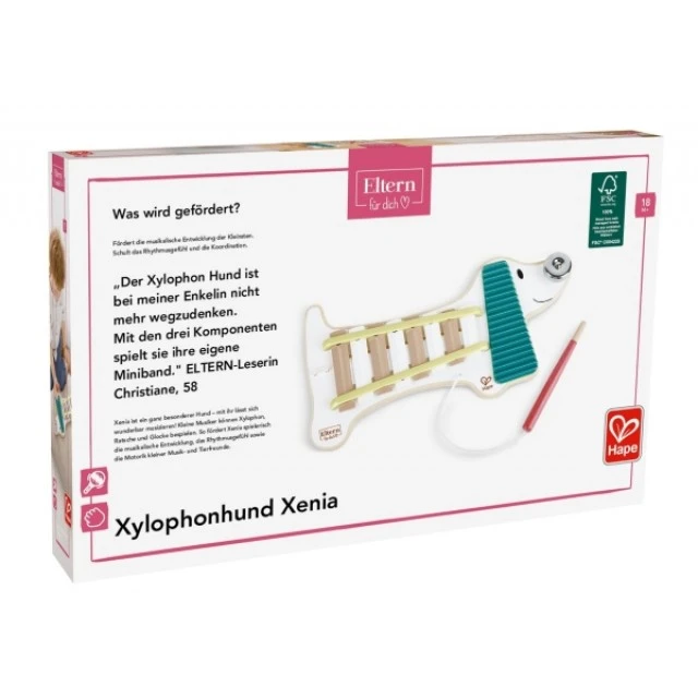 Musical toy, Hape, Xylophone, Dog Xenia, 35 cm
