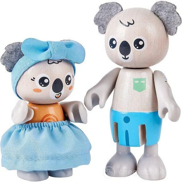Set of wooden figures Koala family, 10 parts