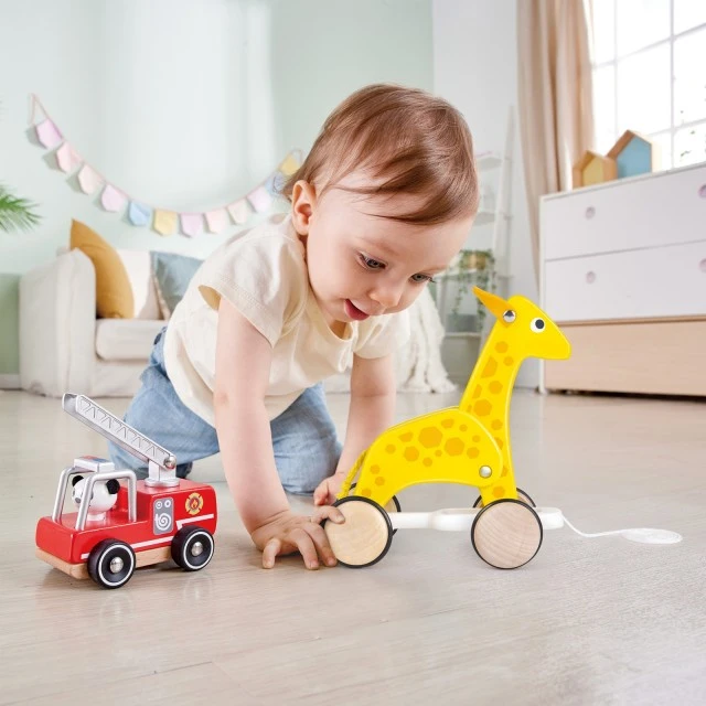 Wooden pull toy, Hape, Giraffe, 24 x 11 x 20 cm