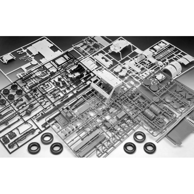 Assembled model Fire truck, Mercedes-Benz 1625 TLF 24/50, 231 parts