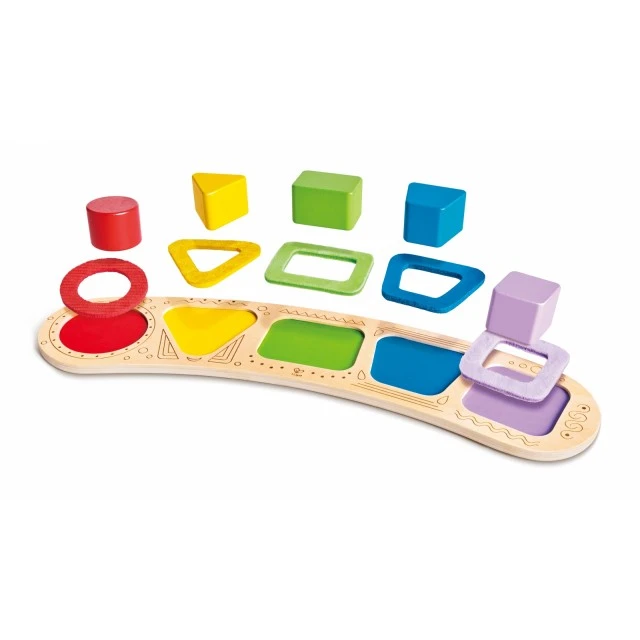 Wooden puzzle with shapes for sorting, Hape, 11 pieces
