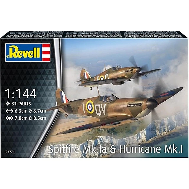 Assembly model, Revell, Spitfire aircraft and Hawker Hurricane aircraft