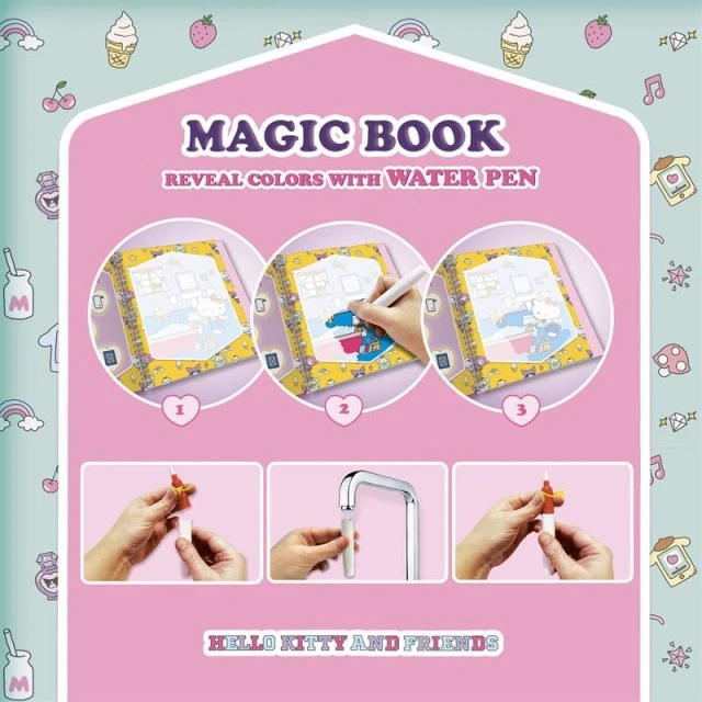 Творчески комплект, Lisciani, Hello Kitty, Книжка за рисуване с вода, Hello Kitty и приятели